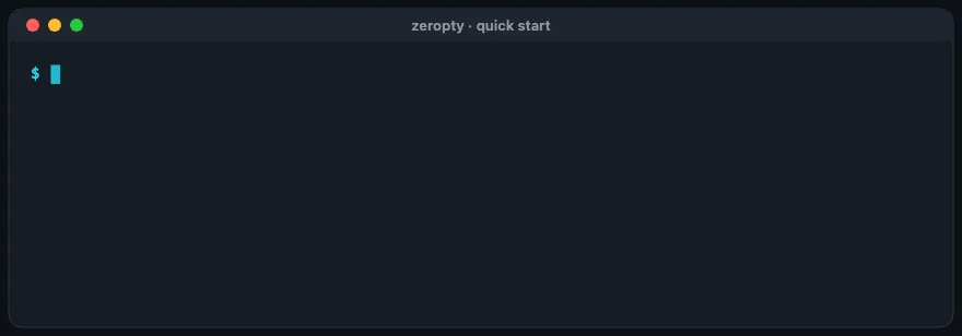 Terminal demo: start a session with zeropty and send keys; wait-pane catches done: 42 after 1.01 seconds, and capture-pane reads the screen